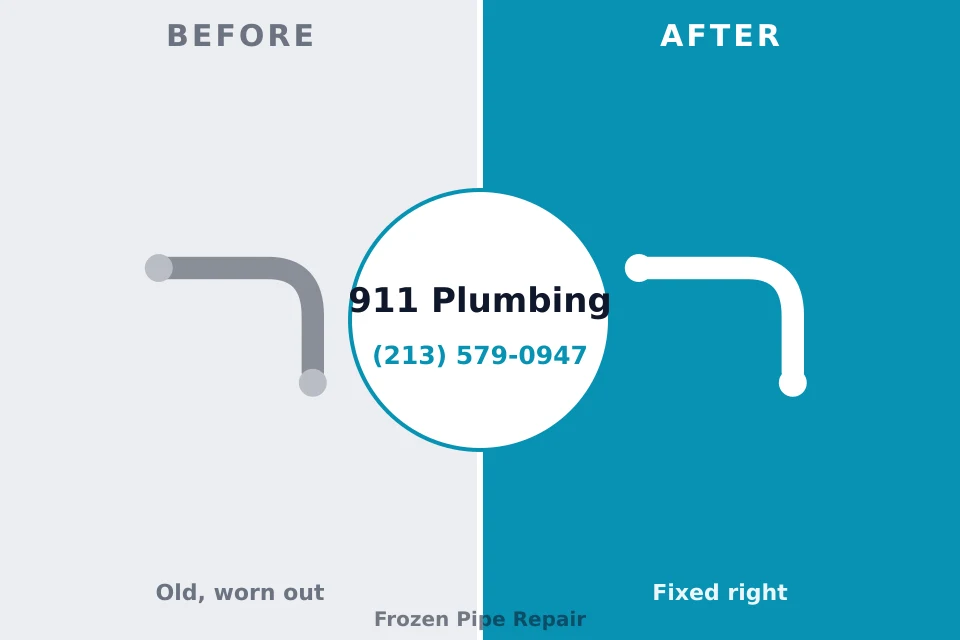Before and after: plumbing repair Hallam, PA